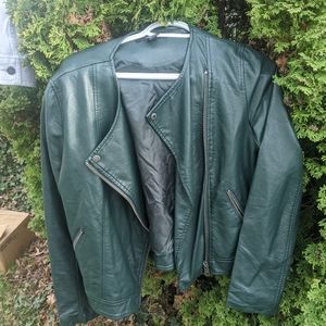 Dark Green leather Jacket